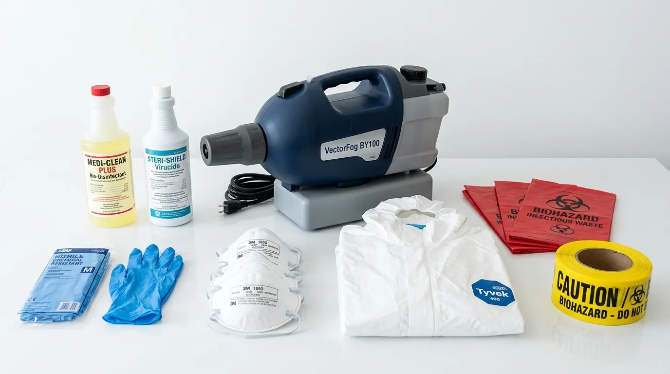 Professional biohazard remediation crew working in Fletcher